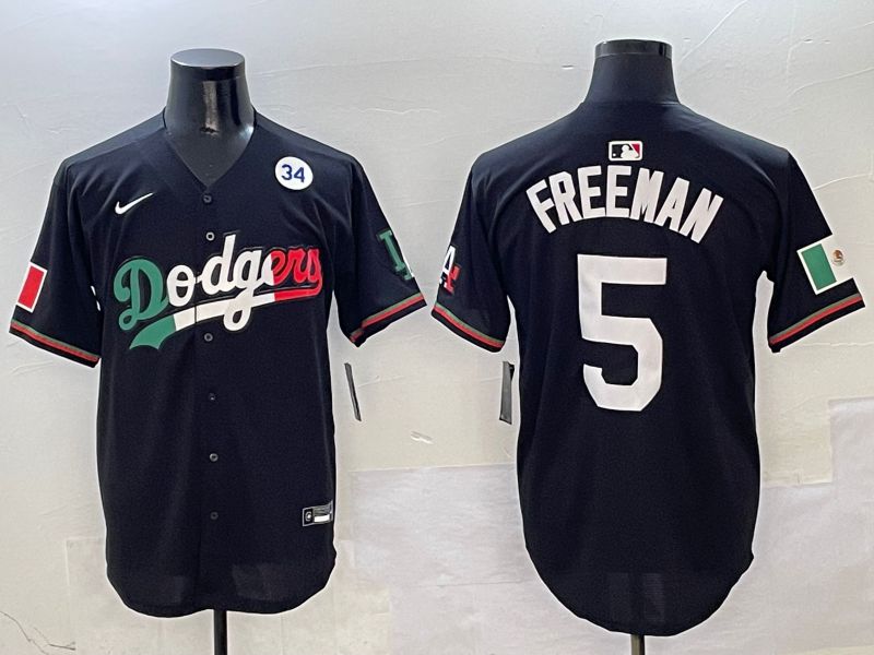 Men Los Angeles Dodgers #5 Freeman Black Mexico Nike 2025 MLB Jersey style 8->los angeles dodgers->MLB Jersey